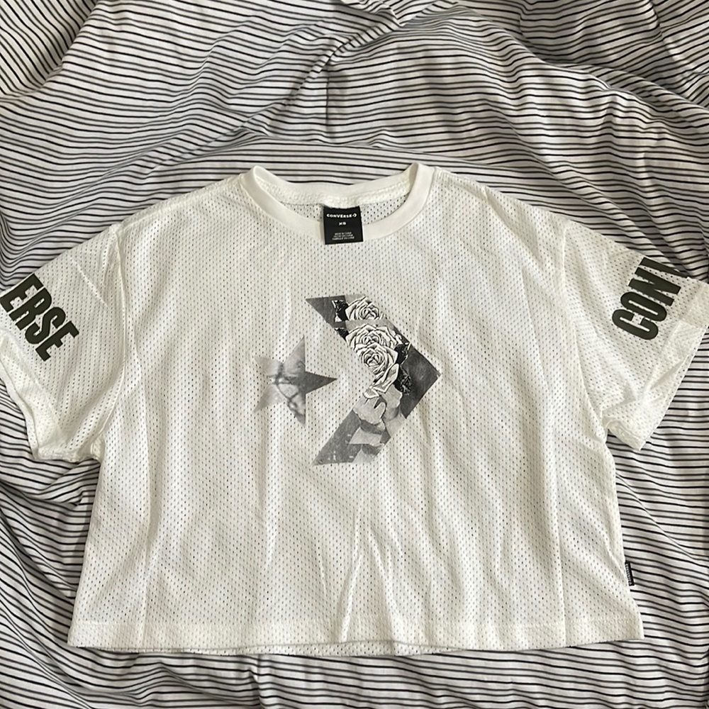 Mesh Converse cropped shirt | size xs